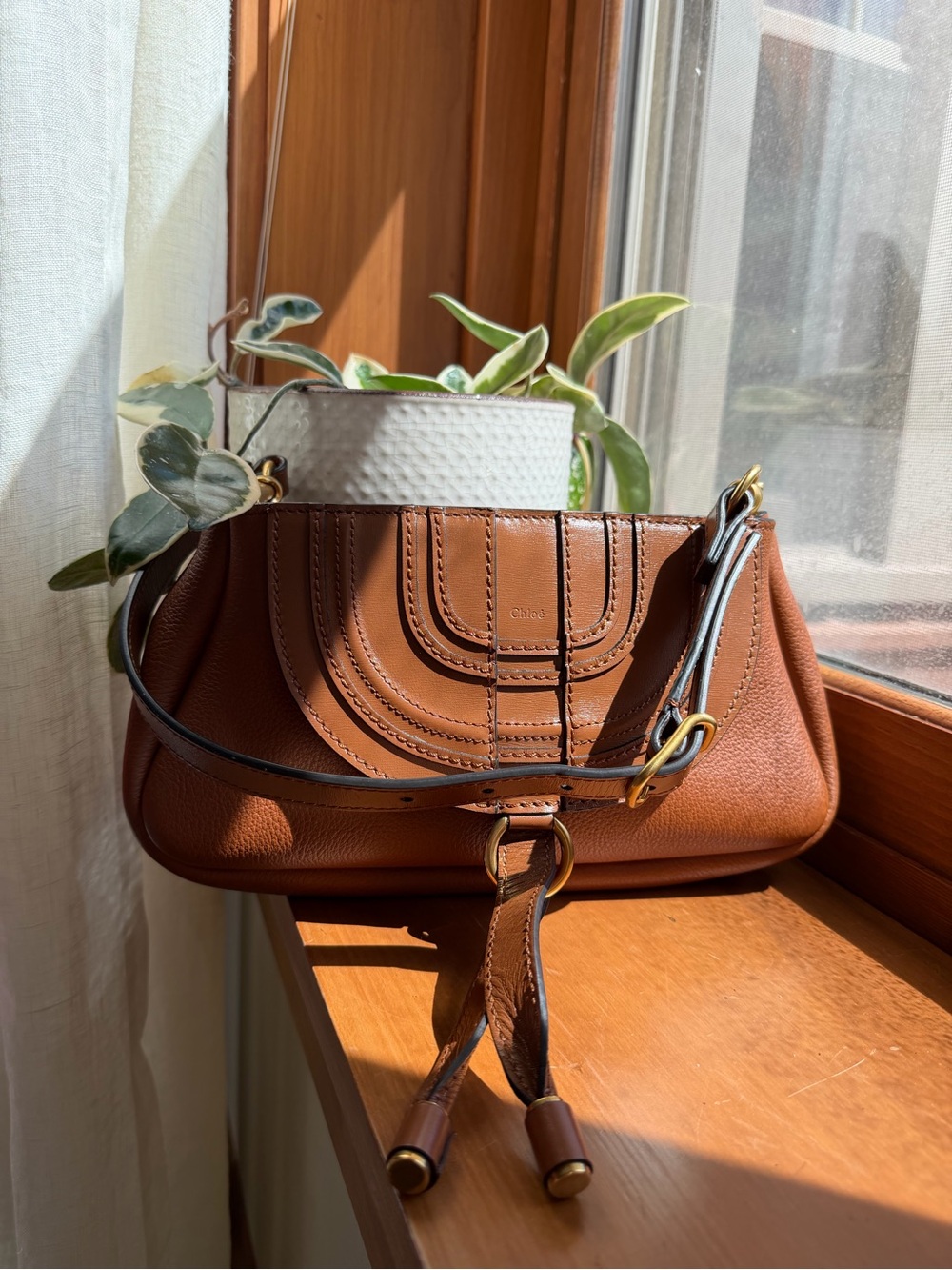 Chloé Tan Two Way Marcie Shoulder Bag Clutch-NWOT - Picture 3 of 16